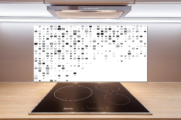 Rivestimento parete cucina con motivo di quadrati astratti