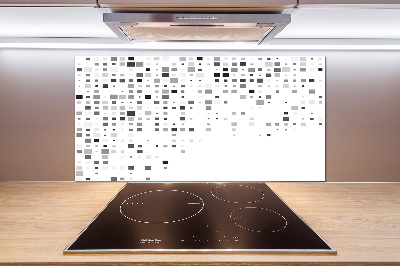 Rivestimento parete cucina con motivo di quadrati astratti