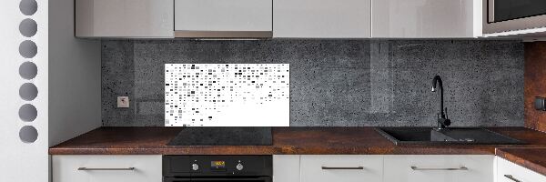 Rivestimento parete cucina con motivo di quadrati astratti