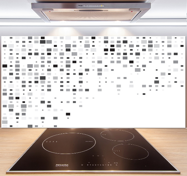 Rivestimento parete cucina con motivo di quadrati astratti