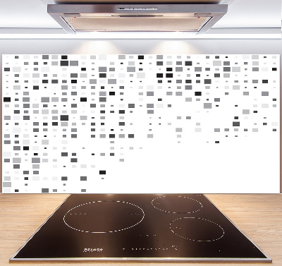 Rivestimento parete cucina con motivo di quadrati astratti