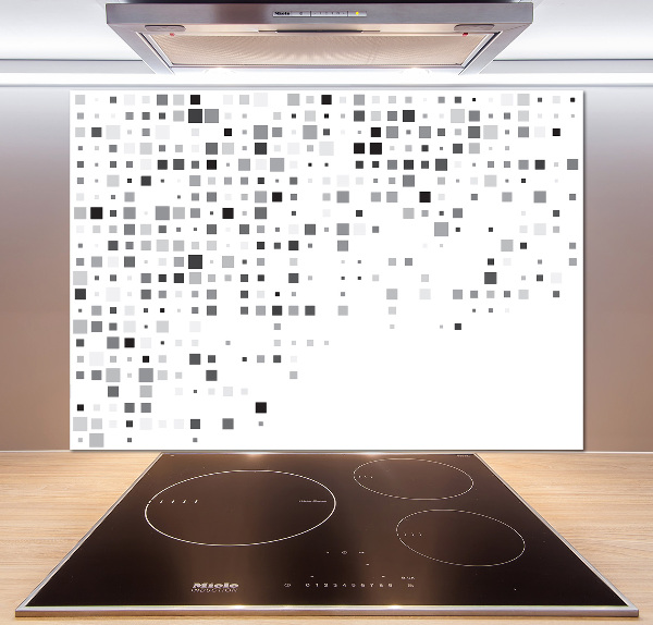 Rivestimento parete cucina con motivo di quadrati astratti