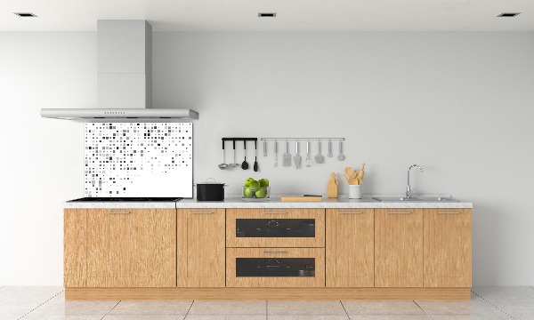 Rivestimento parete cucina con motivo di quadrati astratti