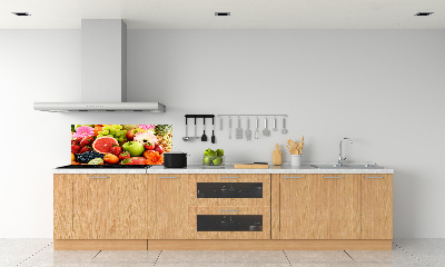 Rivestimento parete cucina con motivo di frutti colorati