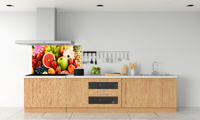 Rivestimento parete cucina con motivo di frutti colorati