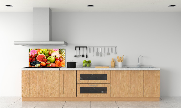 Rivestimento parete cucina con motivo di frutti colorati