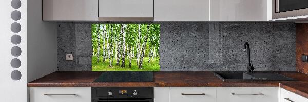 Pannello retrocucina con motivo Foresta di betulle
