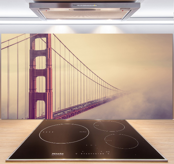 Rivestimento parete cucina con motivo Ponte di San Francisco