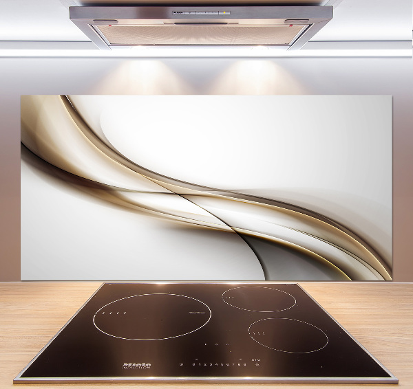 Pannello retrocucina con motivo a onde marroni