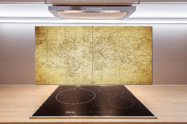 Pannello retrocucina con stampa della vecchia mappa del mondo