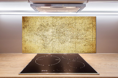 Pannello retrocucina con stampa della vecchia mappa del mondo