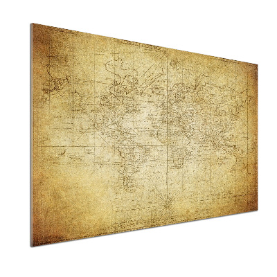 Pannello retrocucina con stampa della vecchia mappa del mondo