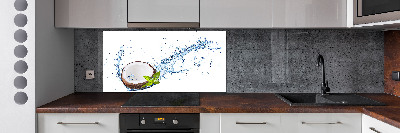 Pannello retrocucina con finitura effetto cocco e motivo acqua