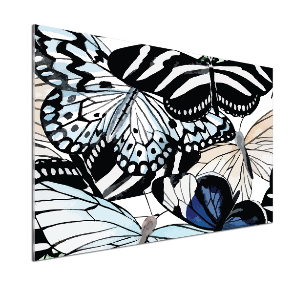 Pannello paraschizzi cucina con motivo di farfalle e fiori