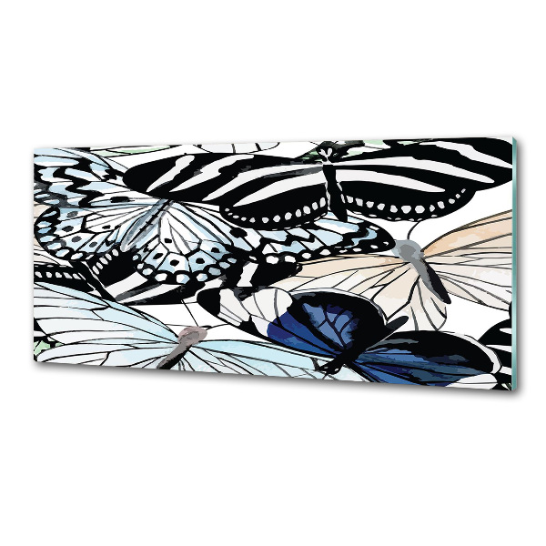 Pannello paraschizzi cucina con motivo di farfalle e fiori