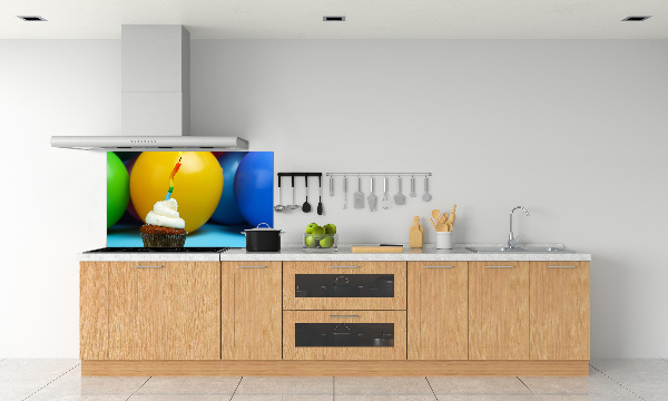 Pannello paraschizzi cucina con motivo cupcake di compleanno