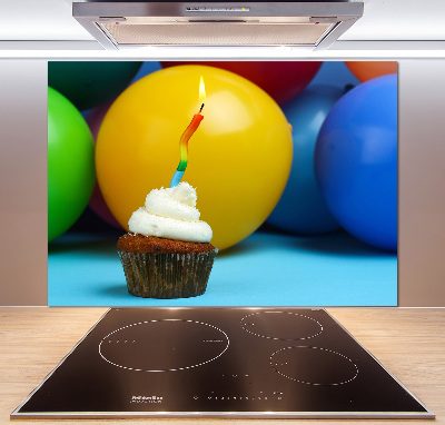 Pannello paraschizzi cucina con motivo cupcake di compleanno
