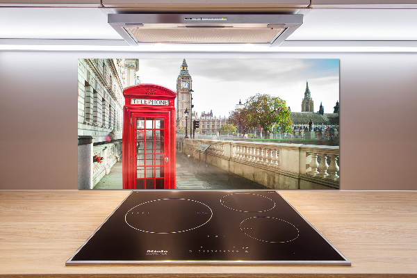 Pannello retrocucina con stampa a tema telefono pubblico