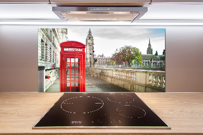 Pannello retrocucina con stampa a tema telefono pubblico