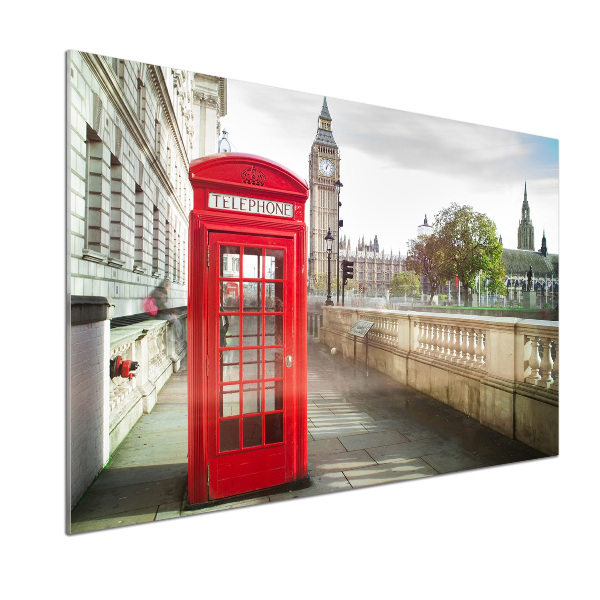 Pannello retrocucina con stampa a tema telefono pubblico