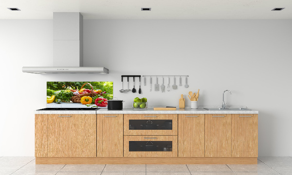 Rivestimento parete cucina con motivo cesto di verdure