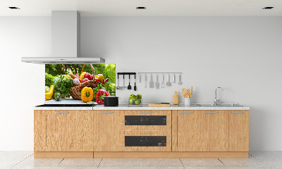 Rivestimento parete cucina con motivo cesto di verdure