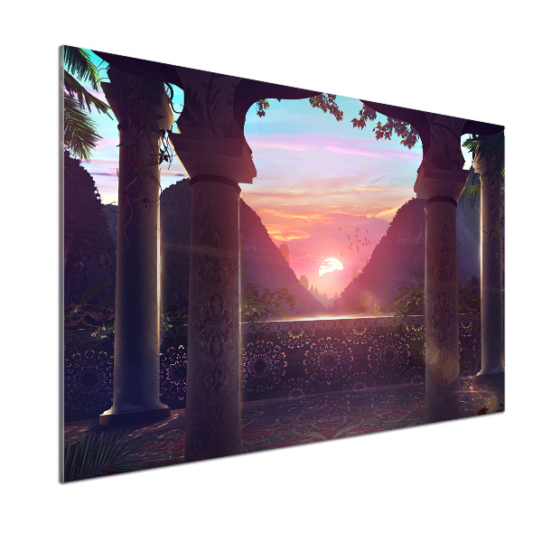 Pannello retrocucina con motivo di architettura orientale