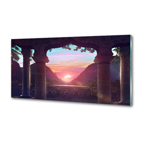 Pannello retrocucina con motivo di architettura orientale