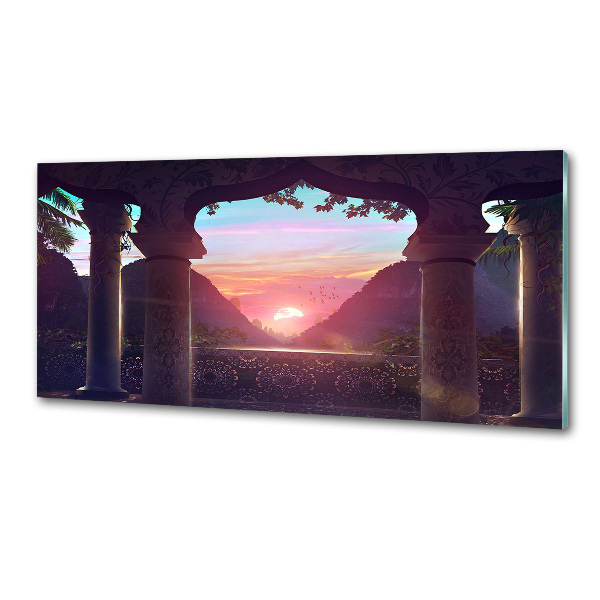 Pannello retrocucina con motivo di architettura orientale