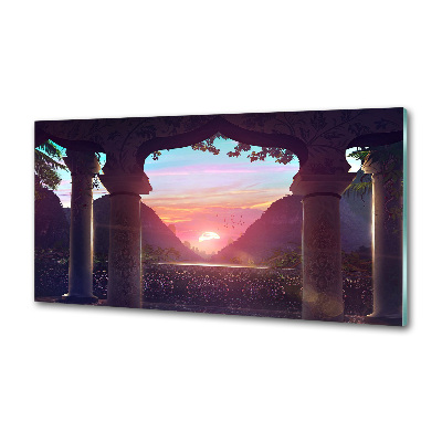 Pannello retrocucina con motivo di architettura orientale