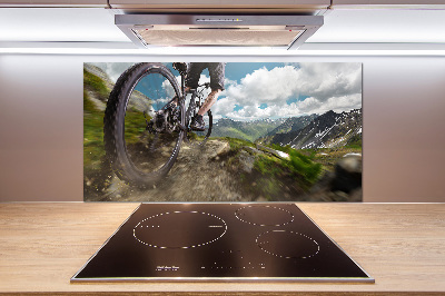 Pannello paraschizzi cucina con stampa Mountain bike