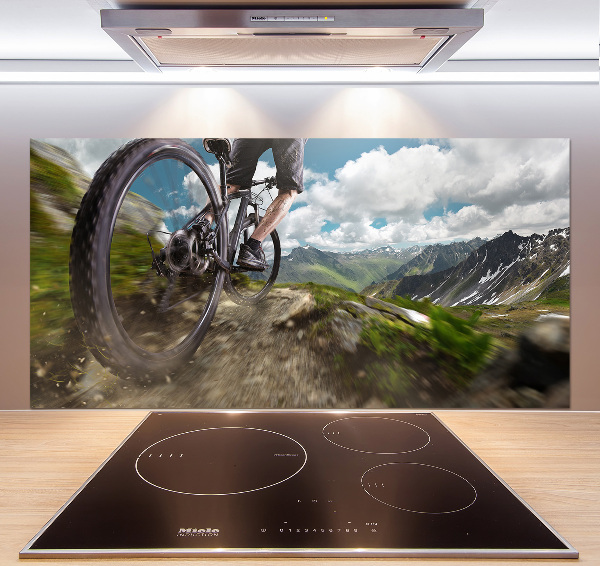 Pannello paraschizzi cucina con stampa Mountain bike