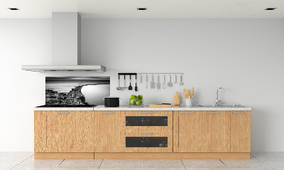 Rivestimento parete cucina con motivo spiaggia rocciosa