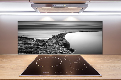 Rivestimento parete cucina con motivo spiaggia rocciosa