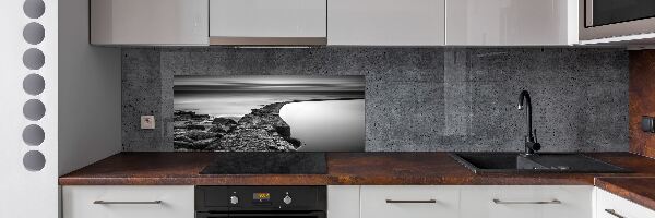 Rivestimento parete cucina con motivo spiaggia rocciosa