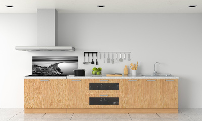 Rivestimento parete cucina con motivo spiaggia rocciosa