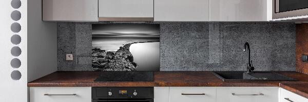 Rivestimento parete cucina con motivo spiaggia rocciosa