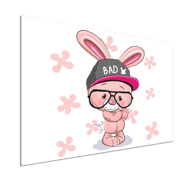 Rivestimento parete cucina con motivo coniglietto nel cappello