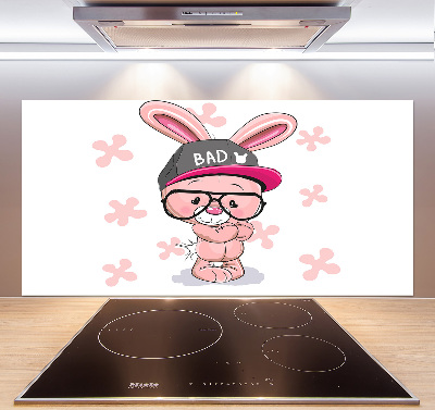 Rivestimento parete cucina con motivo coniglietto nel cappello