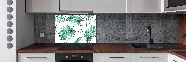 Pannello retrocucina con motivo a foglie tropicali