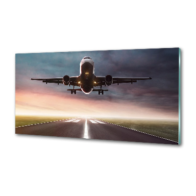 Rivestimento parete cucina con motivo di un aereo in fase di decollo