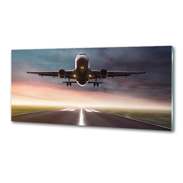 Rivestimento parete cucina con motivo di un aereo in fase di decollo