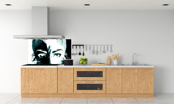 Pannello paraschizzi cucina con stampa raffigurante una donna in stile astratto