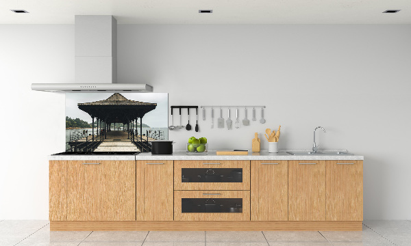 Pannello retrocucina con stampa del molo di Hong Kong