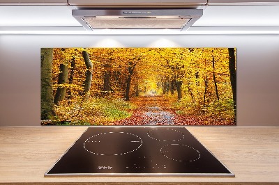 Pannello retrocucina con motivo Foresta in autunno