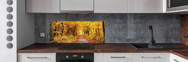 Pannello retrocucina con motivo Foresta in autunno