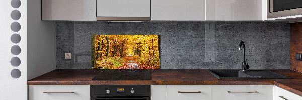 Pannello retrocucina con motivo Foresta in autunno