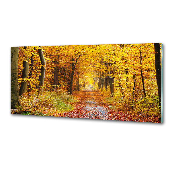 Pannello retrocucina con motivo Foresta in autunno