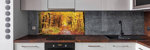 Pannello retrocucina con motivo Foresta in autunno