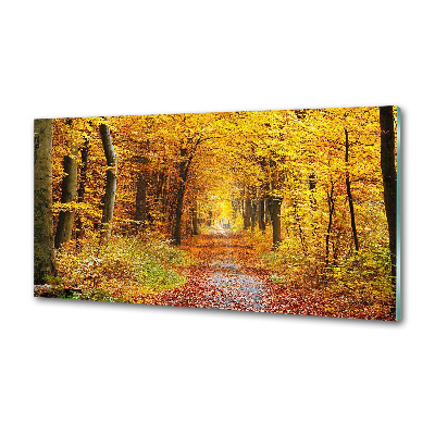 Pannello retrocucina con motivo Foresta in autunno